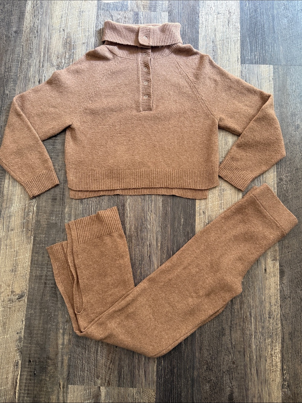 Love Knits NYC Sweater DEPT Pullover Top Pants Set Brown Women’s Size Small & XS